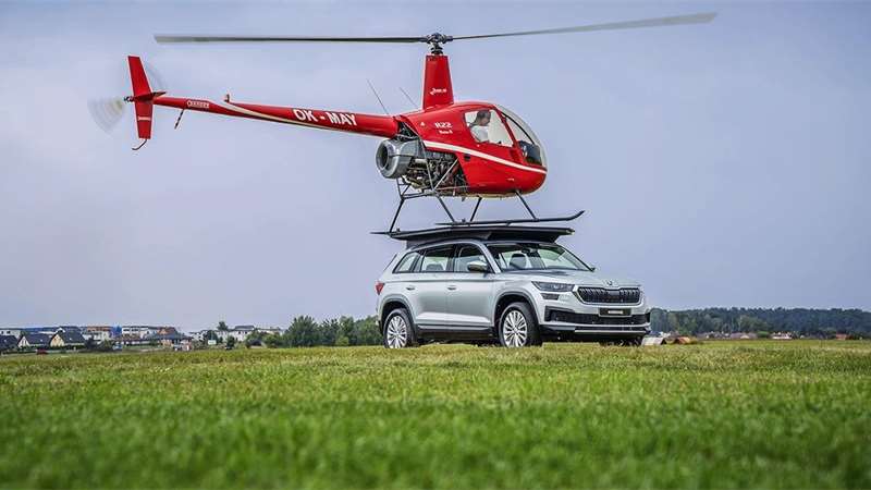 Škoda použila Kodiaq jako přistávací plochu pro vrtulník. Vzpomíná na Yeti